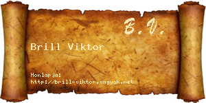 Brill Viktor névjegykártya